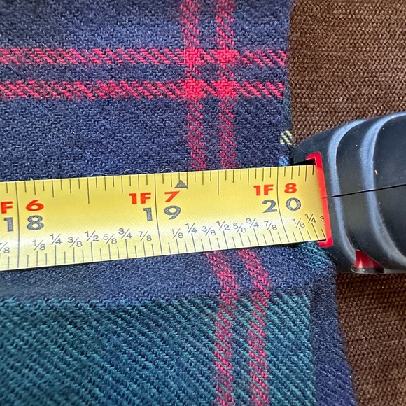 Talbots Green Multi Color Wrap Plaid Skirt Button Closure & Fringe Side Sz 10P. - Picture 11 of 11